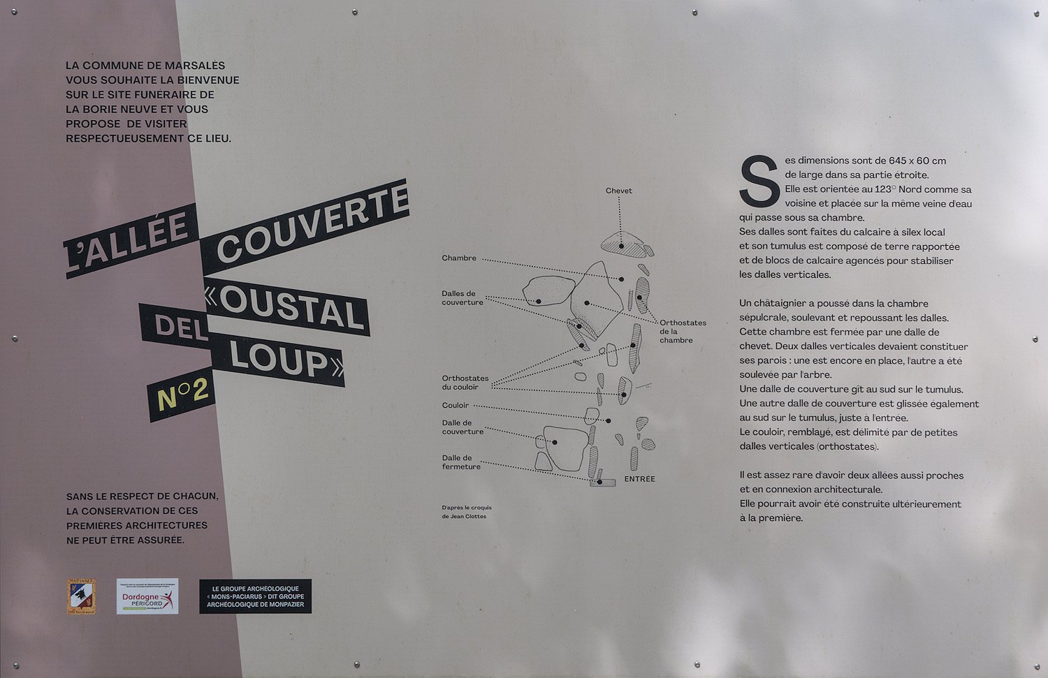 Panneau d'information de l'allée N°2