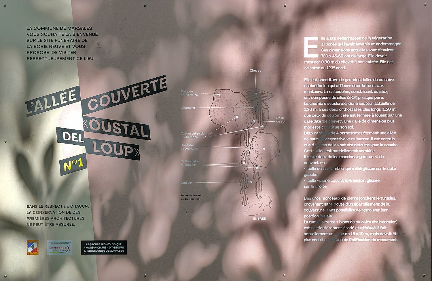 Panneau d'information  de l'allée N°1